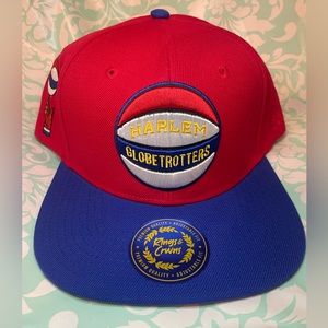 Mens Harlem Globetrotters Rings & Crwns Snapback Adjustable Hat - Red